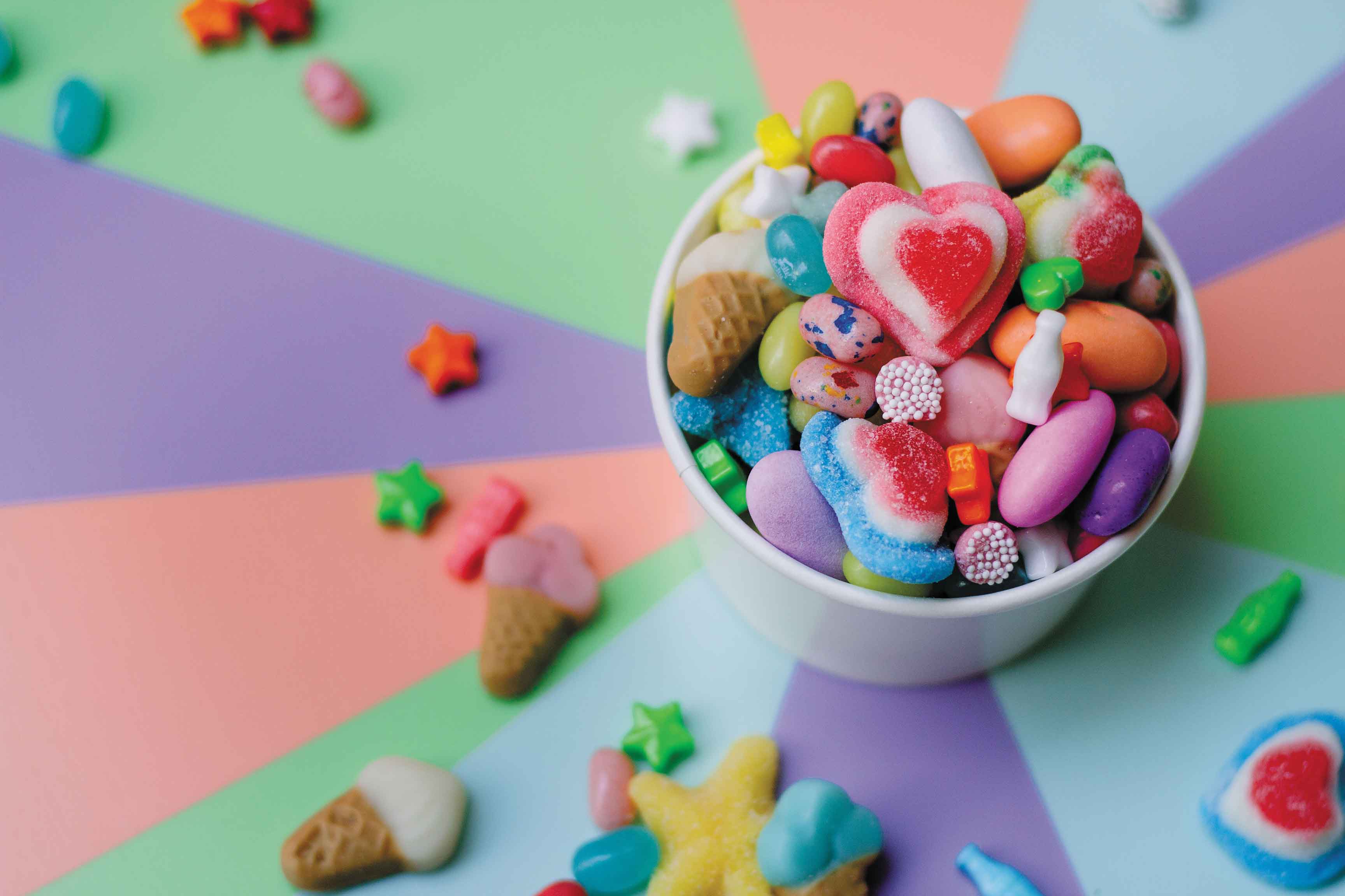 Colorful candies at Sugar Beach Candy Store.